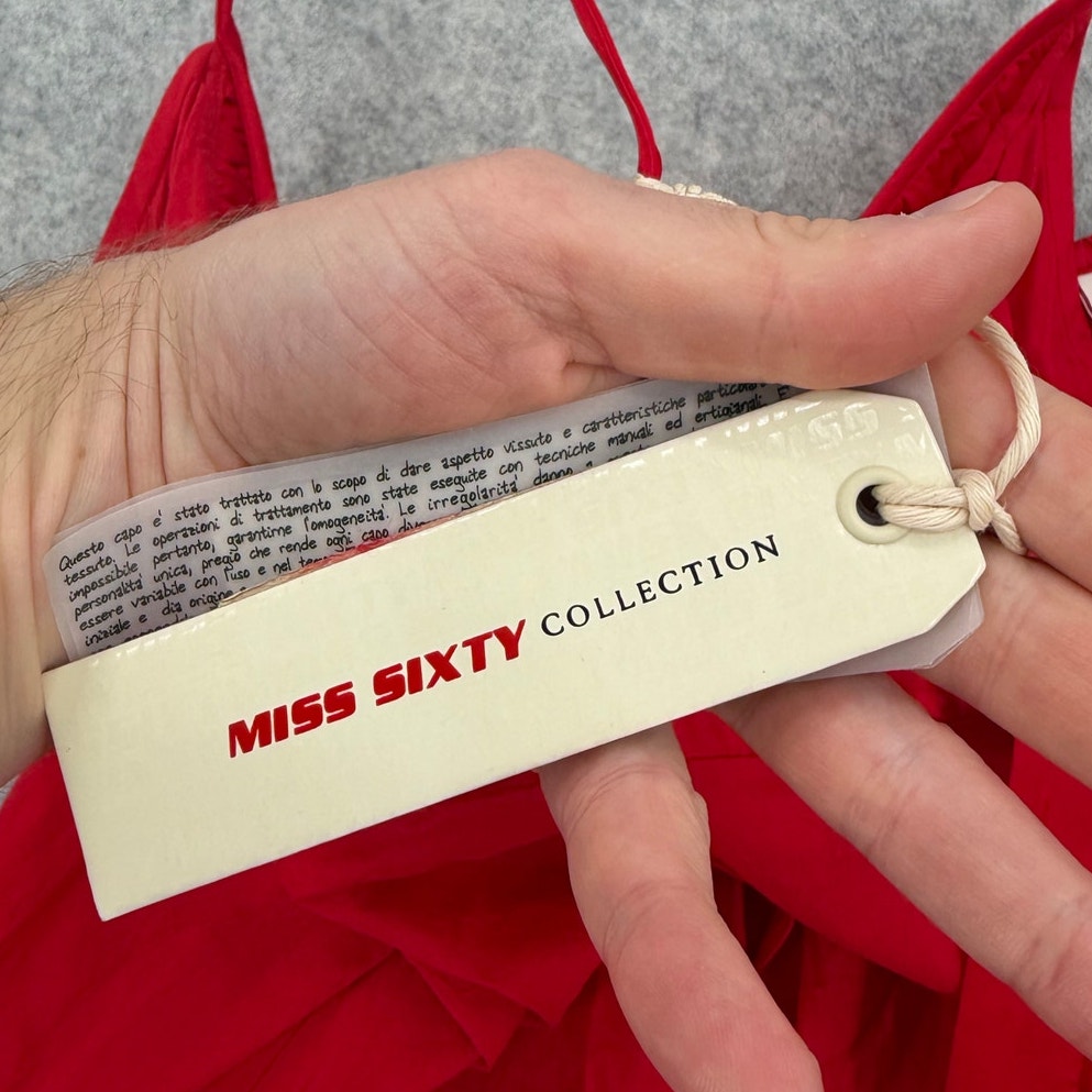 Nwt Miss Sixty Red Strappy Banya Mini Dress Y2k 2000's Size Small — image 7 of 8